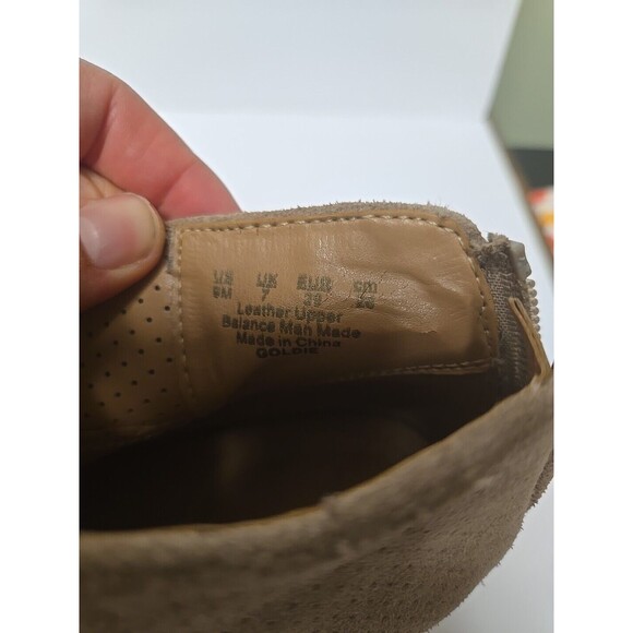 Franco Sarto Women's Goldie Sandal Boot Size 9 Block Heel Open Toe Tan Suede - Picture 10 of 12